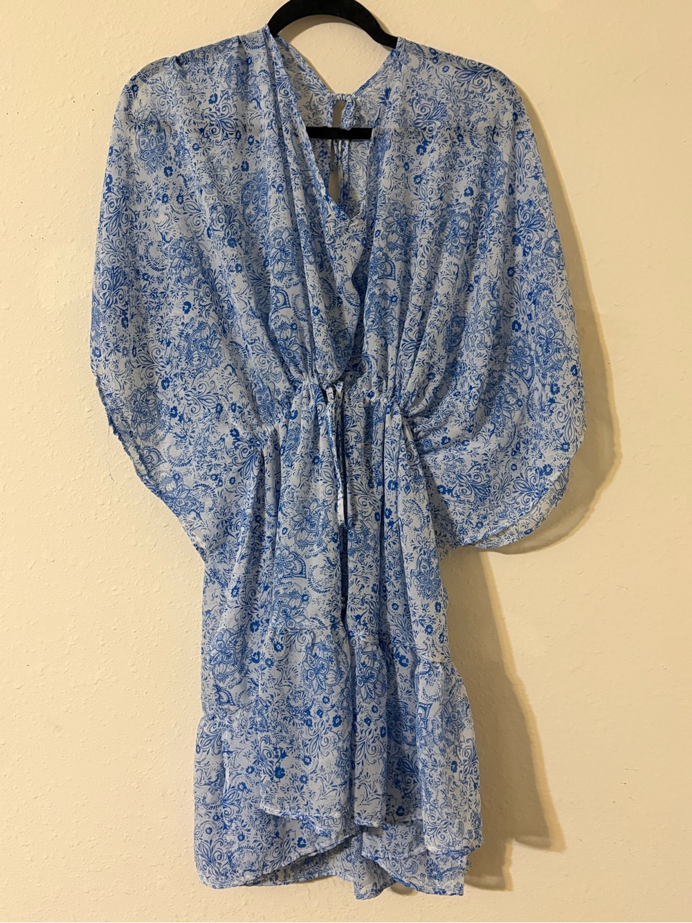 Source Unknown Blue Floral Swim Coverup